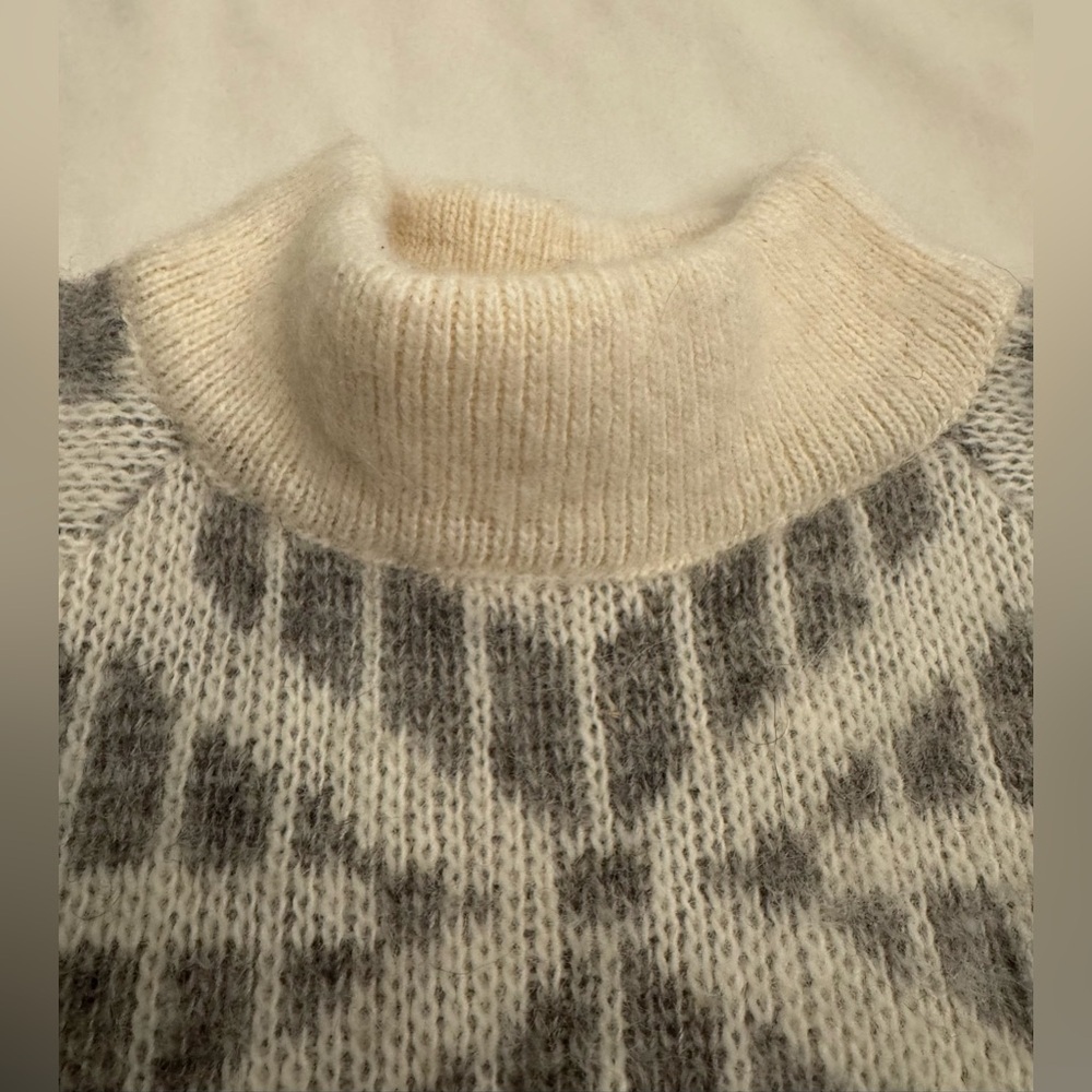 Vintage! Hilda Ltd Icelandic 100% Wool Patterned Sweater Dress/Tunic, sz S - Picture 5 of 11